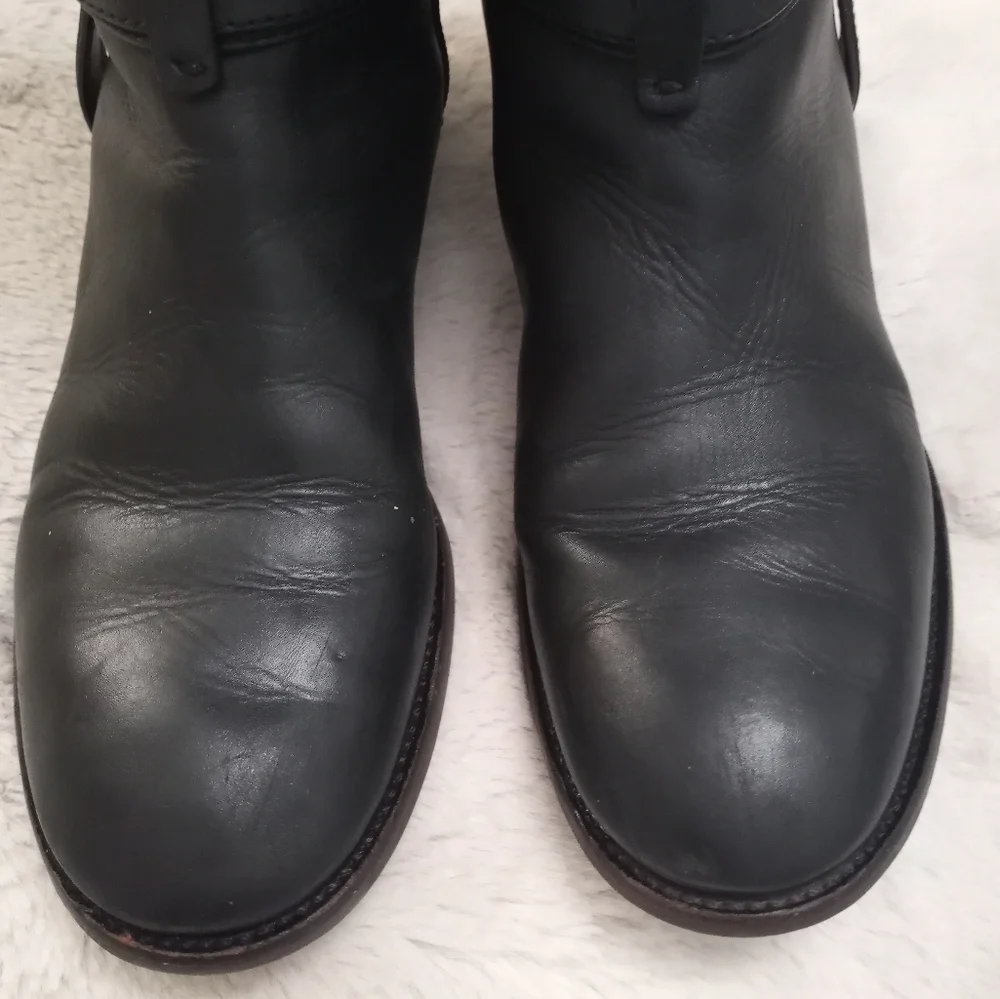 Tory Burch Leather Black Preppy Bristol Equestrian Minimalist CBK Classic Boot 8